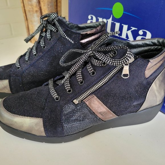 Artika Soft Black and Metallic Zipped Booties EU 40/US 9.5 - Picture 6 of 11